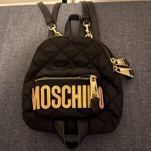 MOSCHINO black and gold mini backpack